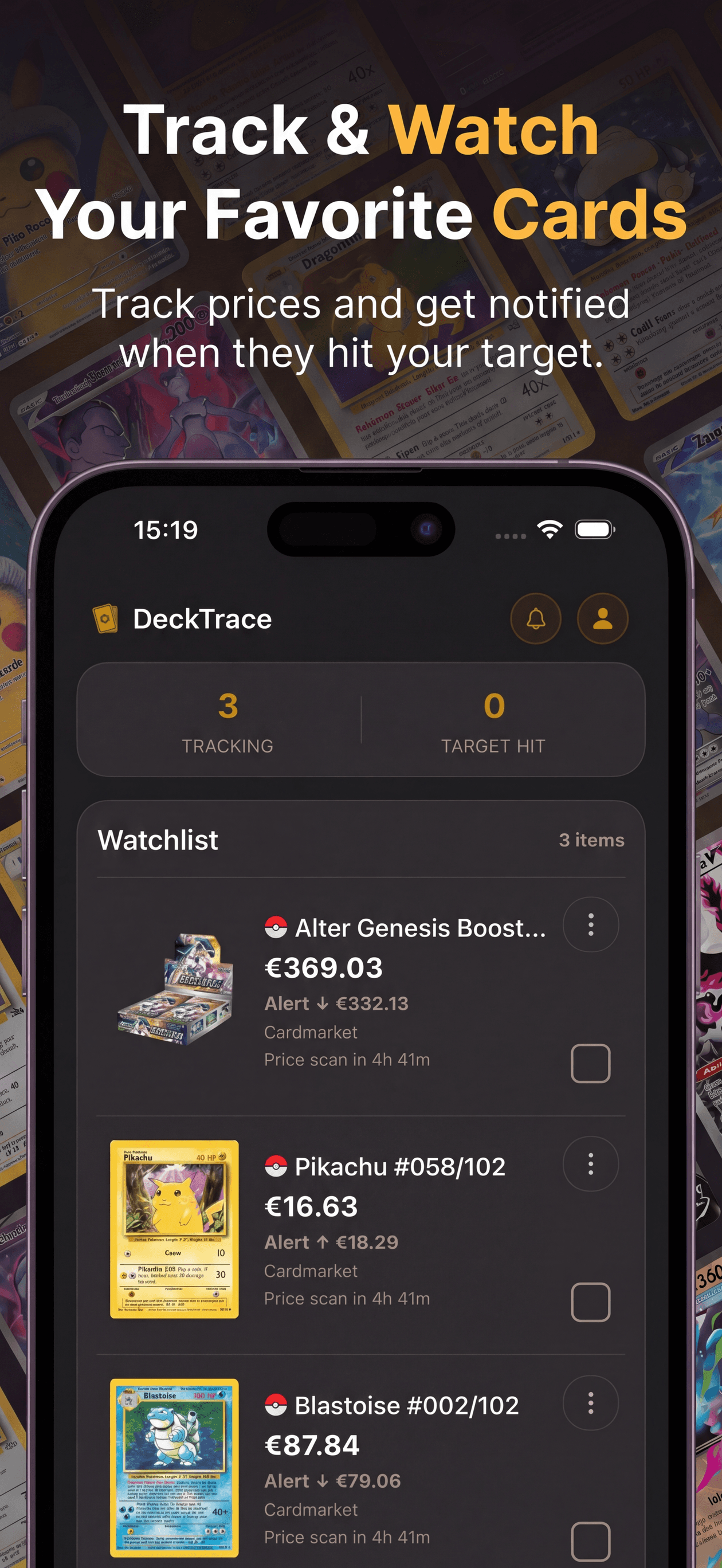 Clean Collection Views screen in DeckTrace